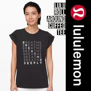 Lululemon Roll Around Breath Deeply Tee Top Short Cuff Sleeve M L Medium Large